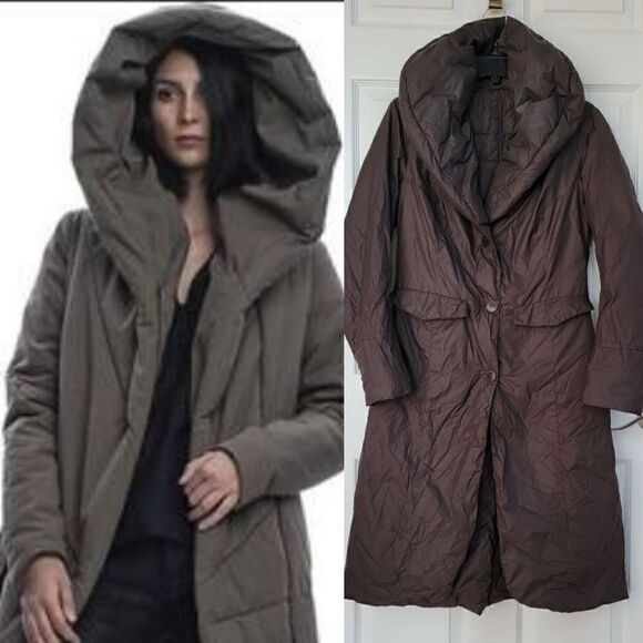 ADD Brown Down Puffer Long Coat 6 - Picture 1 of 12